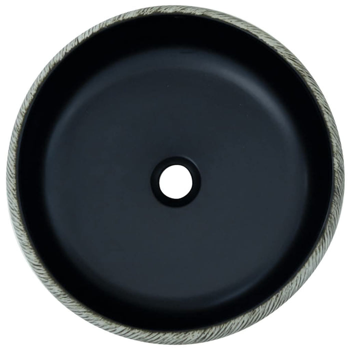 Lavoar de blat, negru și gri, rotund, Φ41x14 cm, ceramică - WALTI WALTI