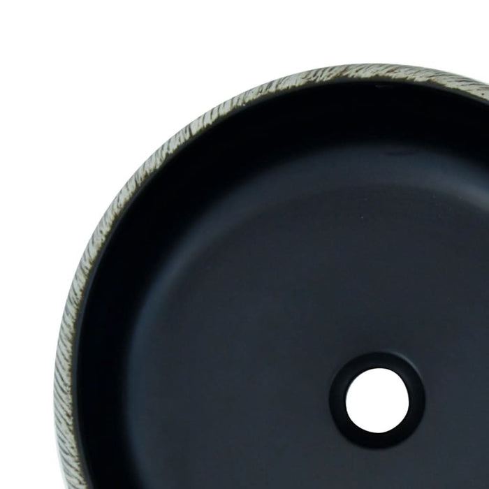 Lavoar de blat, negru și gri, rotund, Φ41x14 cm, ceramică - WALTI WALTI