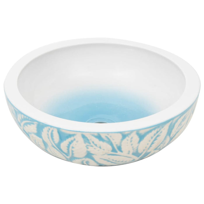 Lavoar de blat, alb și albastru, rotund, Φ41x14 cm, ceramică - WALTI WALTI
