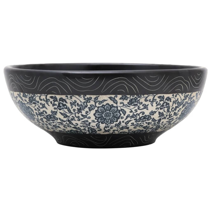 Lavoar de blat, negru și albastru, rotund, Φ41x14 cm, ceramică - WALTI WALTI