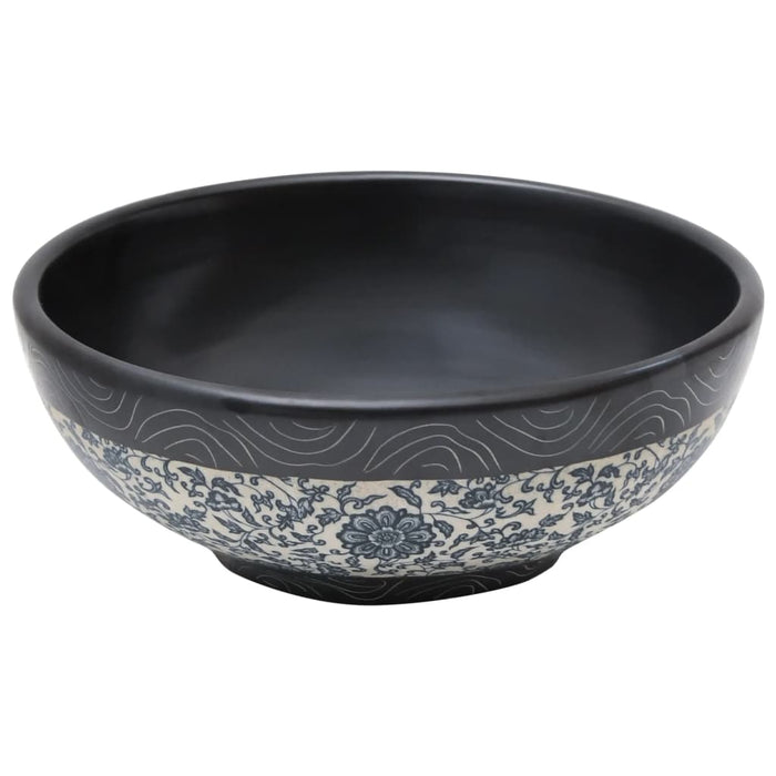 Lavoar de blat, negru și albastru, rotund, Φ41x14 cm, ceramică - WALTI WALTI