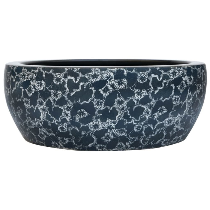 Lavoar de blat, negru și albastru, rotund, Φ41x14 cm, ceramică - WALTI WALTI