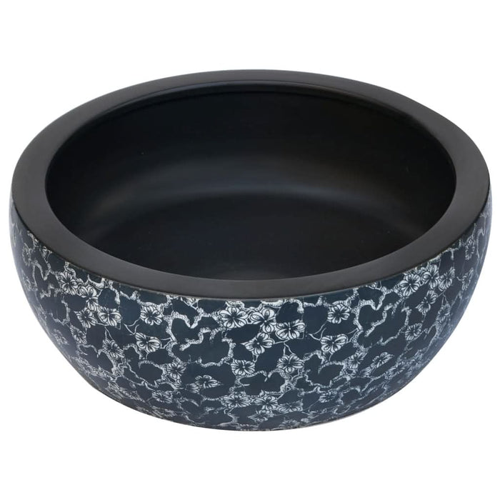 Lavoar de blat, negru și albastru, rotund, Φ41x14 cm, ceramică - WALTI WALTI
