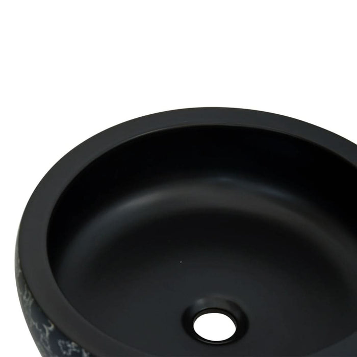 Lavoar de blat, negru și albastru, rotund, Φ41x14 cm, ceramică - WALTI WALTI