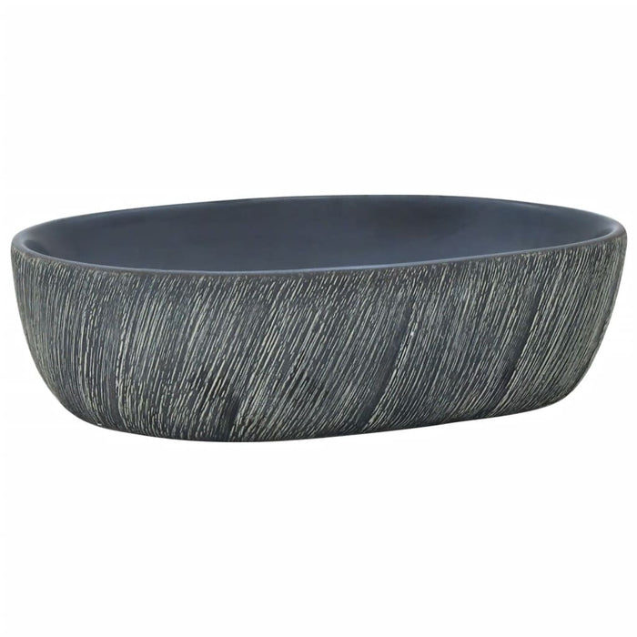 Lavoar de blat, negru și gri, 47x33x13 cm, ceramică, oval - WALTI WALTI
