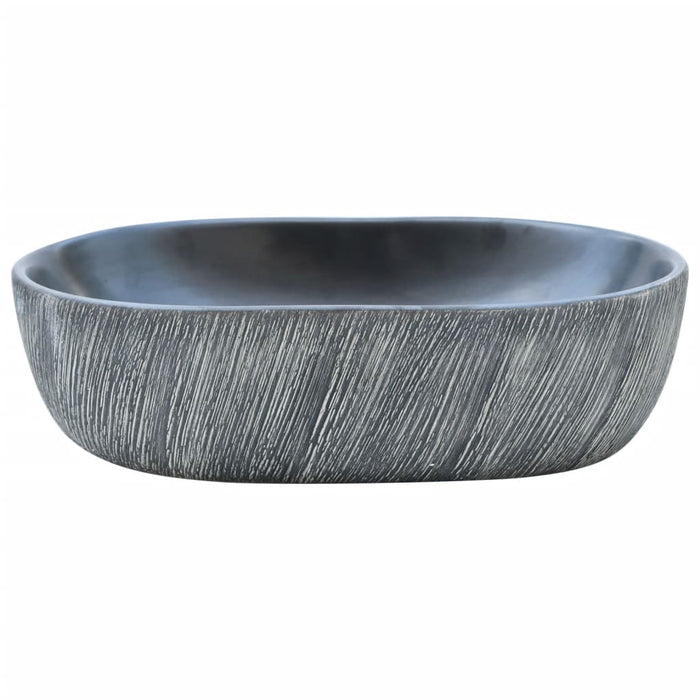 Lavoar de blat, negru și gri, 47x33x13 cm, ceramică, oval - WALTI WALTI