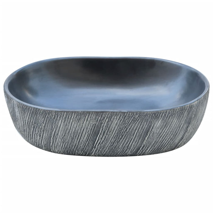 Lavoar de blat, negru și gri, 47x33x13 cm, ceramică, oval - WALTI WALTI