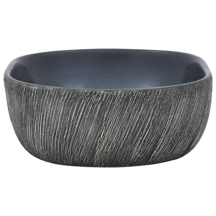 Lavoar de blat, negru și gri, 47x33x13 cm, ceramică, oval - WALTI WALTI
