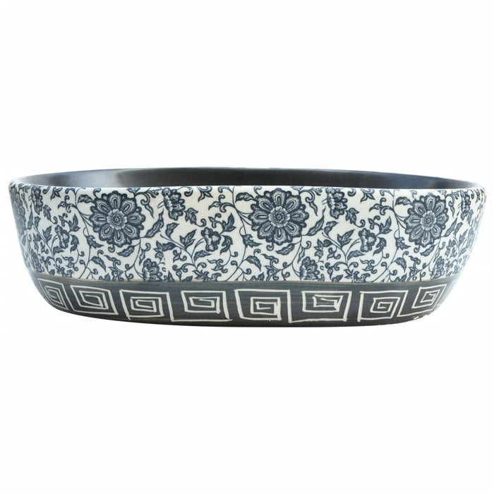 Lavoar de blat, negru și albastru, 47x33x13 cm, ceramică, oval - WALTI WALTI