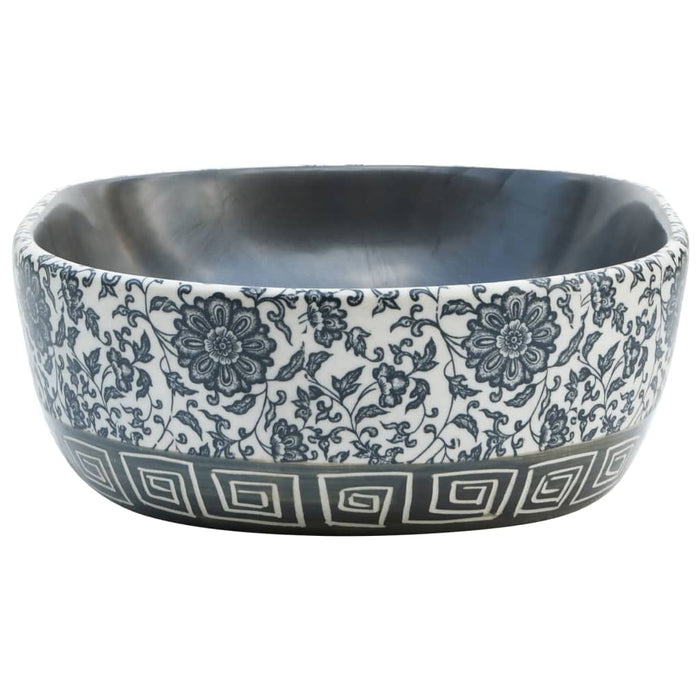 Lavoar de blat, negru și albastru, 47x33x13 cm, ceramică, oval - WALTI WALTI