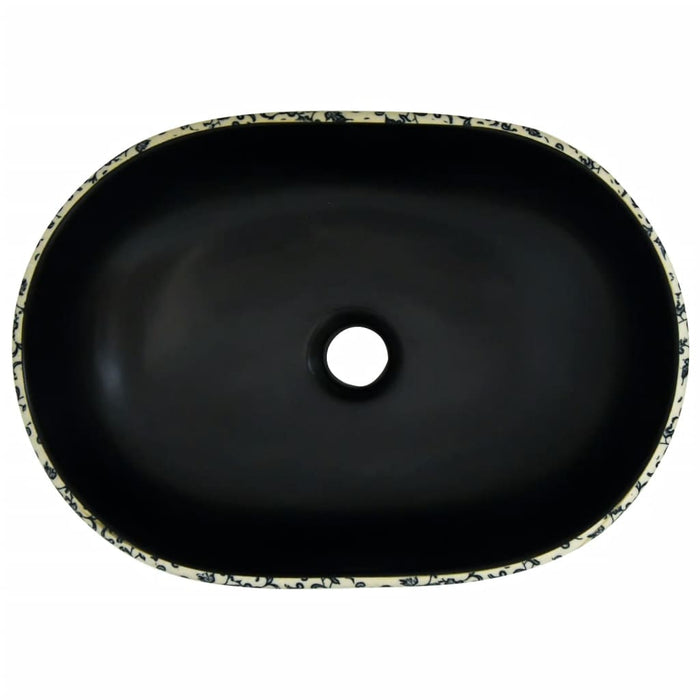 Lavoar de blat, negru și albastru, 47x33x13 cm, ceramică, oval - WALTI WALTI