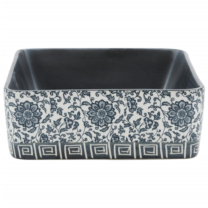 Lavoar de blat negru/albastru 46x35,5x13 cm ceramică dreptunghi - WALTI WALTI