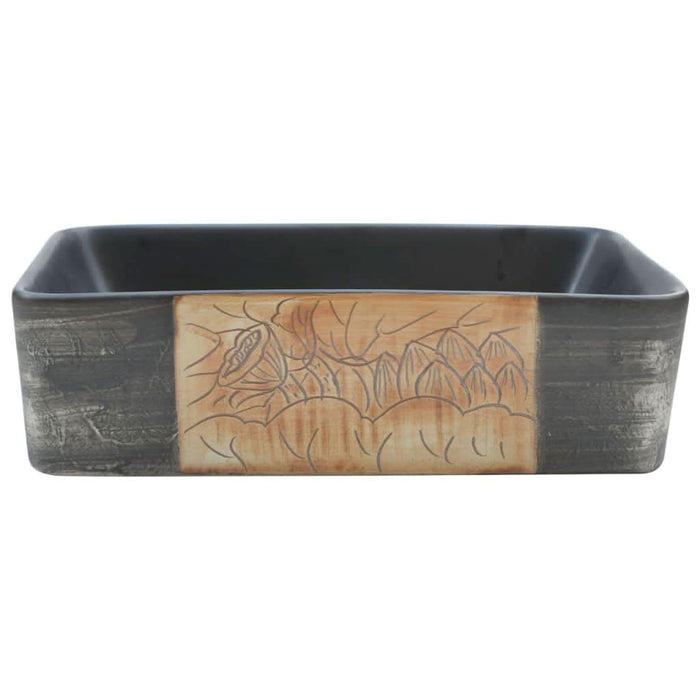 Lavoar de blat negru/maro 46x35,5x13 cm, ceramică, dreptunghi - WALTI WALTI