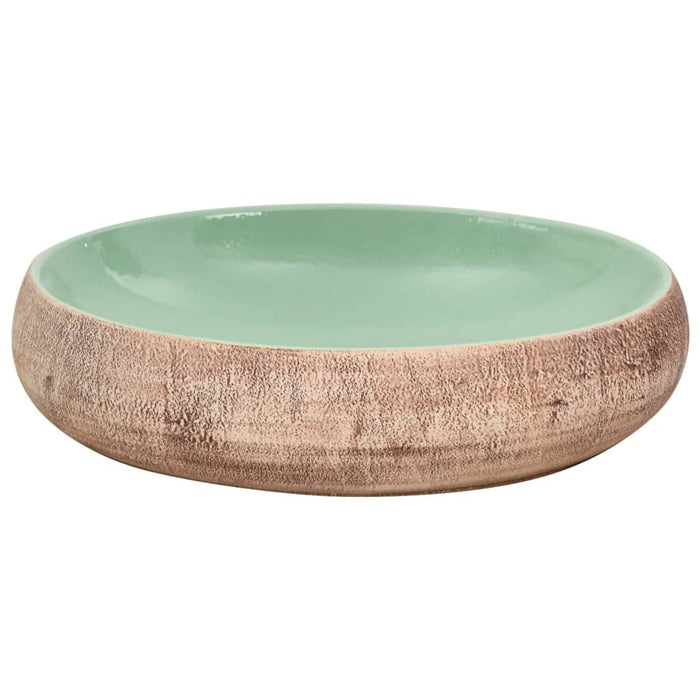 Lavoar de blat, verde și maro, 59x40x15 cm, ceramică, oval - WALTI WALTI