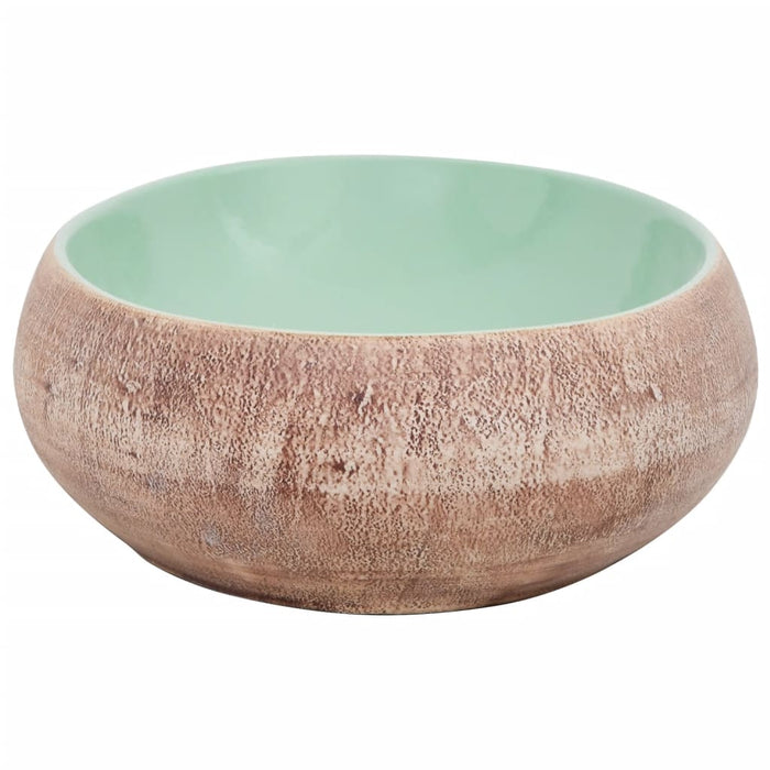Lavoar de blat, verde și maro, 59x40x15 cm, ceramică, oval - WALTI WALTI