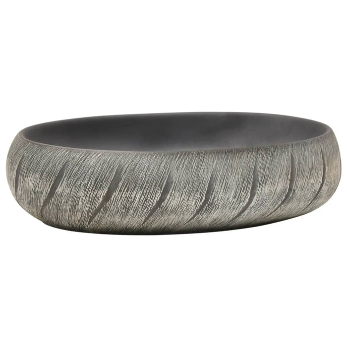 Lavoar de blat, negru și gri, 59x40x15 cm, ceramică, oval WALTI