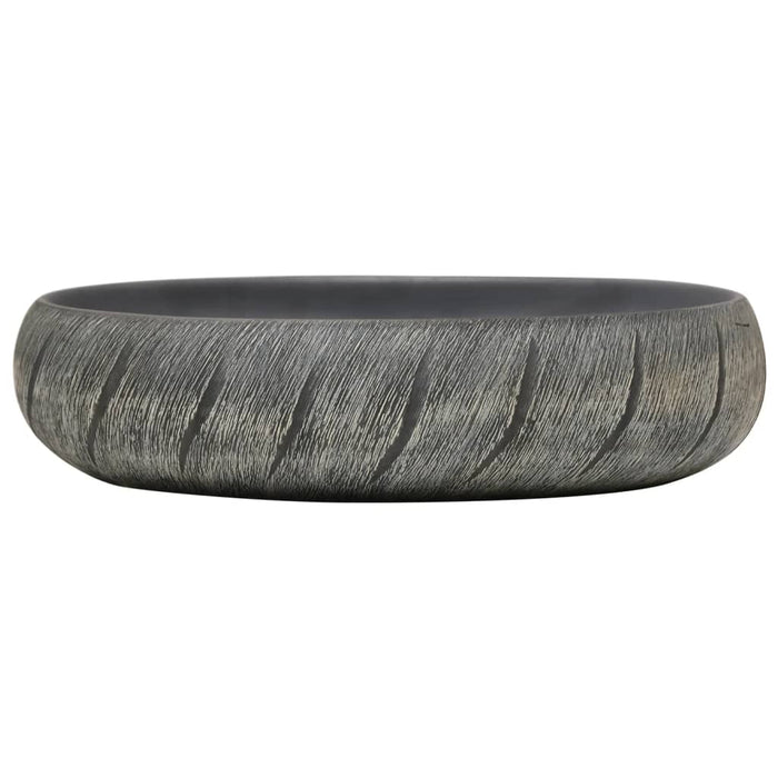 Lavoar de blat, negru și gri, 59x40x15 cm, ceramică, oval WALTI