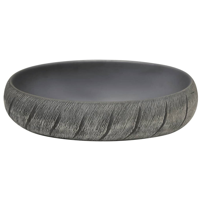 Lavoar de blat, negru și gri, 59x40x15 cm, ceramică, oval WALTI