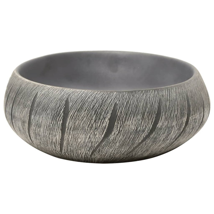 Lavoar de blat, negru și gri, 59x40x15 cm, ceramică, oval WALTI