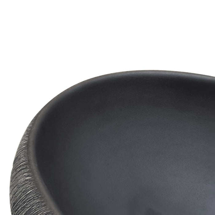Lavoar de blat, negru și gri, 59x40x15 cm, ceramică, oval WALTI