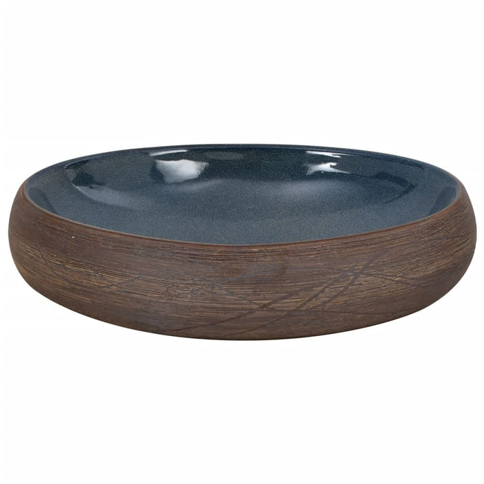 Lavoar de blat, maro și albastru, 59x40x15 cm, ceramică, oval - WALTI WALTI
