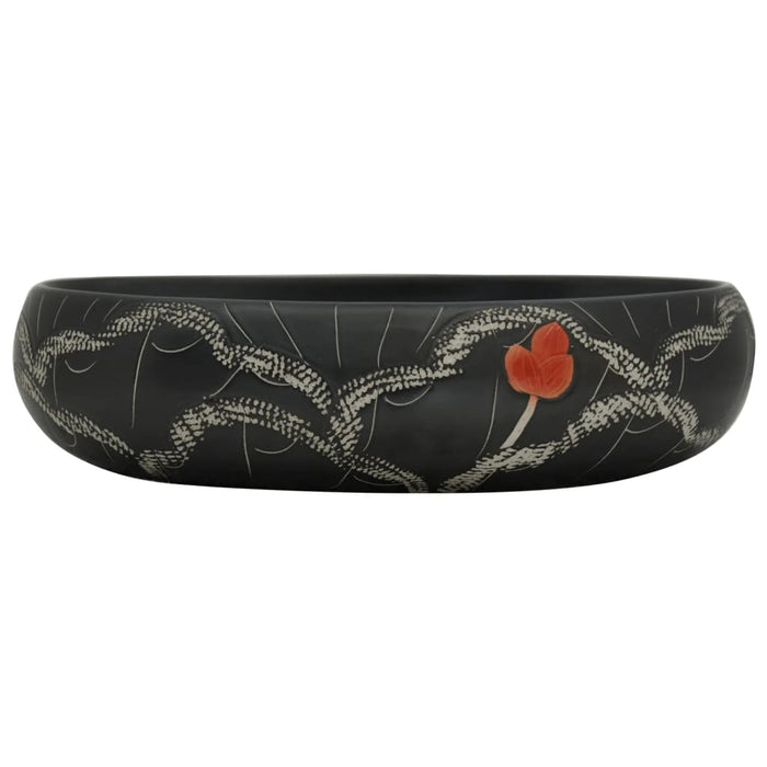 Lavoar de blat, negru, 59x40x15 cm, ceramică, oval WALTI