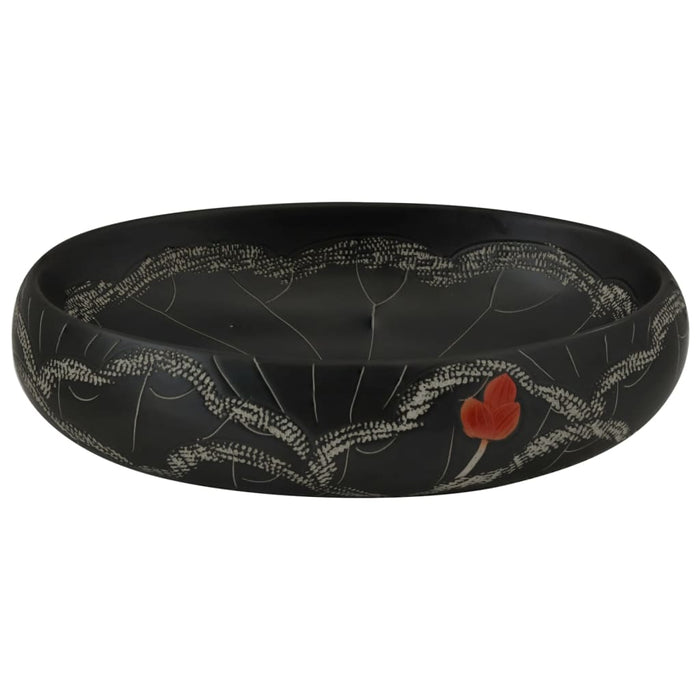 Lavoar de blat, negru, 59x40x15 cm, ceramică, oval WALTI