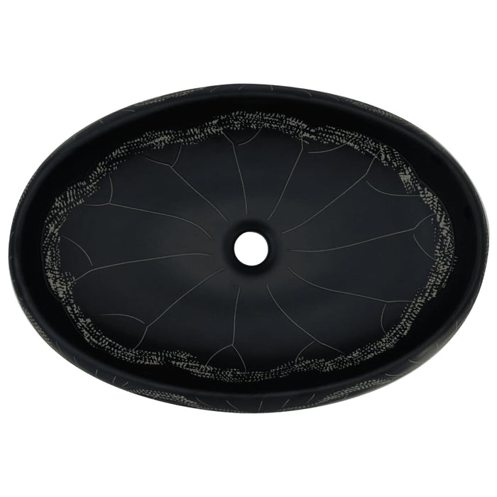 Lavoar de blat, negru, 59x40x15 cm, ceramică, oval WALTI