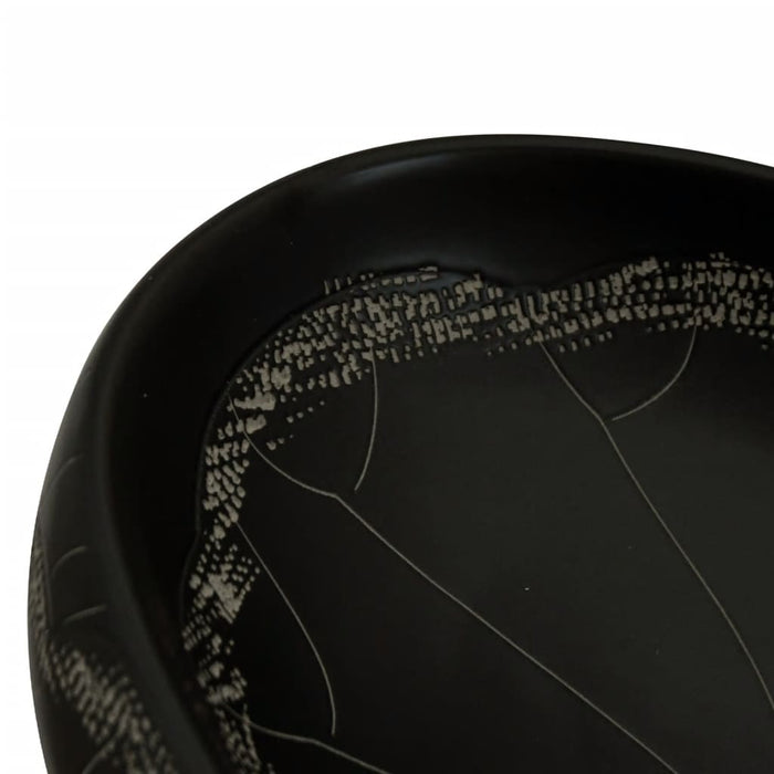 Lavoar de blat, negru, 59x40x15 cm, ceramică, oval WALTI