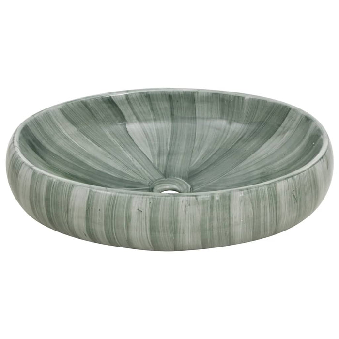 Lavoar de blat, verde, 59x40x15 cm, ceramică, oval - WALTI WALTI