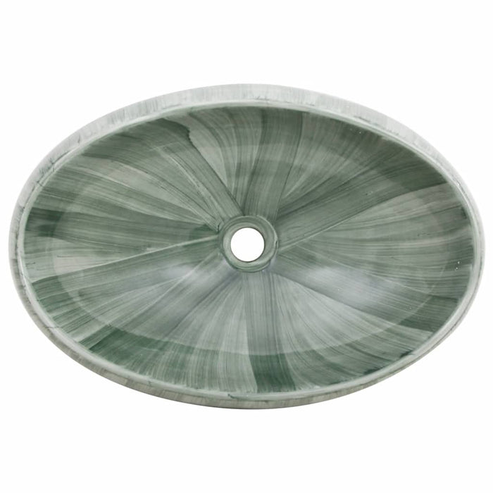 Lavoar de blat, verde, 59x40x15 cm, ceramică, oval - WALTI WALTI