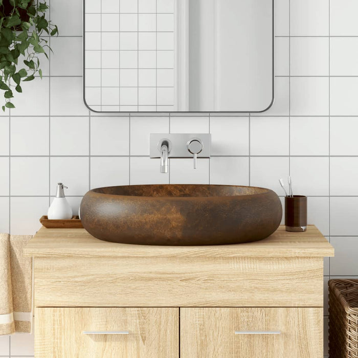 Lavoar de blat, maro, 59x40x15 cm, ceramică, oval - WALTI WALTI