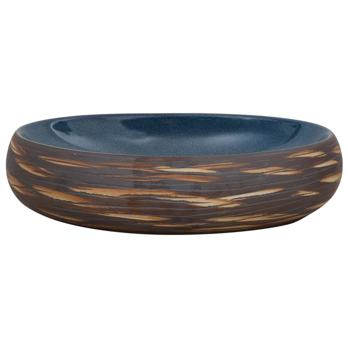 Lavoar de blat, maro și albastru, 59x40x15 cm, ceramică, oval - WALTI WALTI