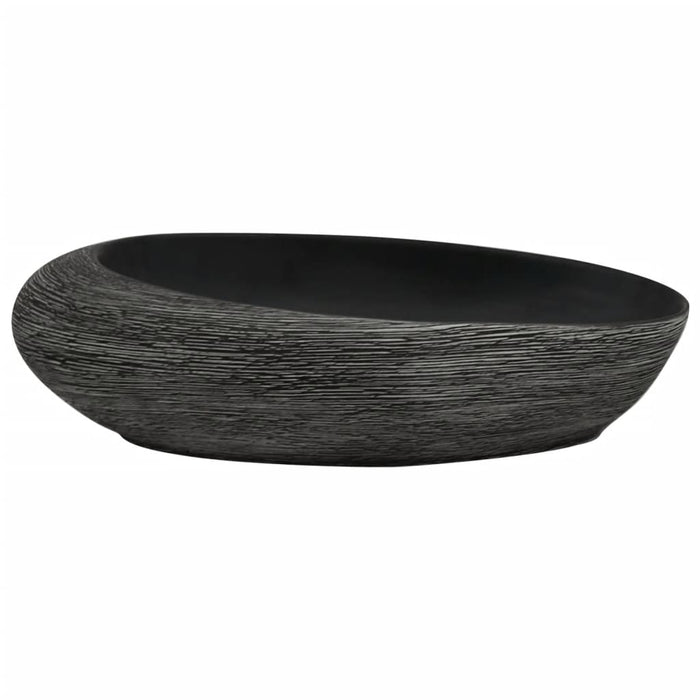 Lavoar de blat, gri și negru, 59x40x14 cm, ceramică, oval - WALTI WALTI