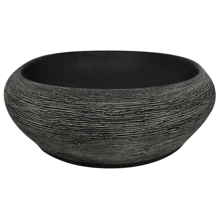 Lavoar de blat, gri și negru, 59x40x14 cm, ceramică, oval - WALTI WALTI