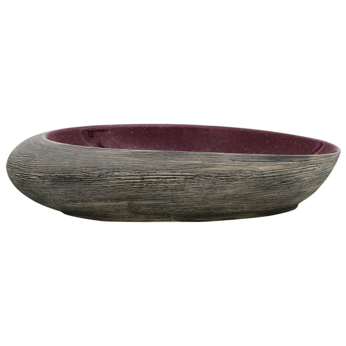 Lavoar de blat, violet și gri, 59x40x14 cm, ceramică, oval - WALTI WALTI