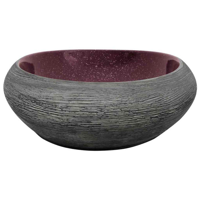 Lavoar de blat, violet și gri, 59x40x14 cm, ceramică, oval - WALTI WALTI