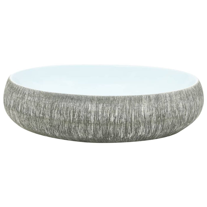 Lavoar de blat, gri și albastru, 59x40x15 cm, ceramică, oval - WALTI WALTI