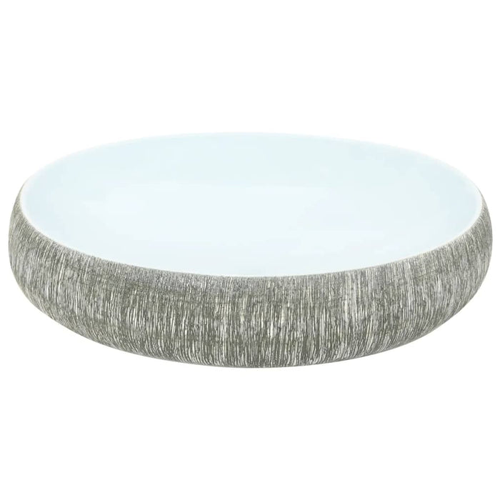 Lavoar de blat, gri și albastru, 59x40x15 cm, ceramică, oval - WALTI WALTI