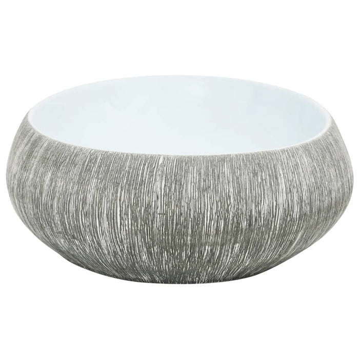 Lavoar de blat, gri și albastru, 59x40x15 cm, ceramică, oval - WALTI WALTI