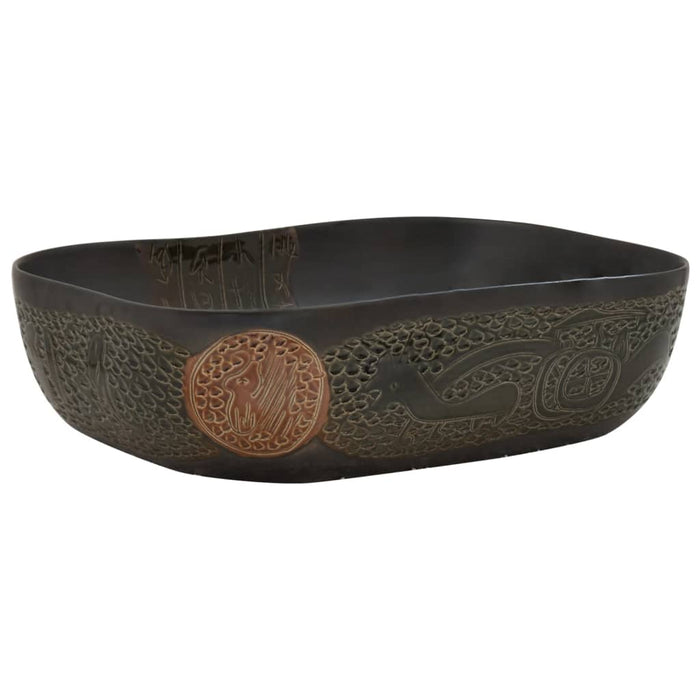 Lavoar de blat, negru, 48x37,5x13,5 cm, ceramică, dreptunghi - WALTI WALTI