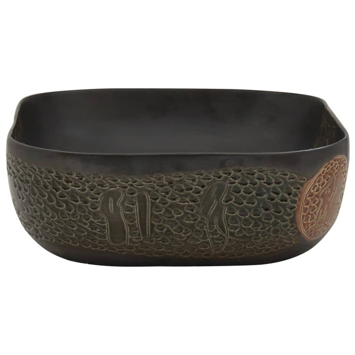 Lavoar de blat, negru, 48x37,5x13,5 cm, ceramică, dreptunghi - WALTI WALTI