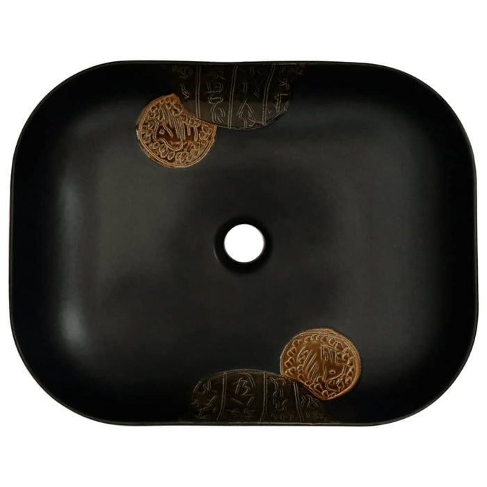 Lavoar de blat, negru, 48x37,5x13,5 cm, ceramică, dreptunghi - WALTI WALTI