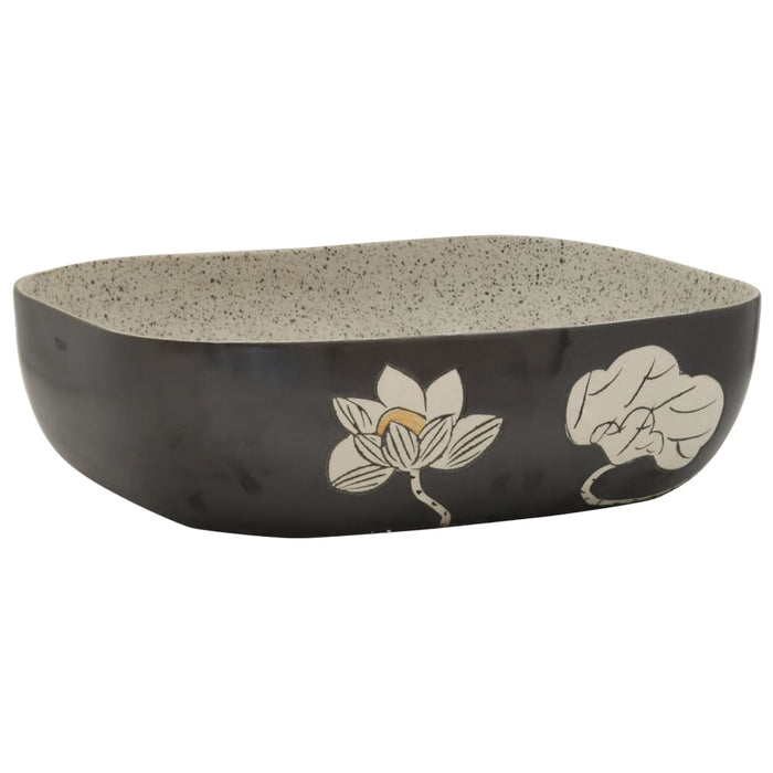 Lavoar de blat gri/negru 48x37,5x13,5 cm, ceramică, dreptunghi - WALTI WALTI
