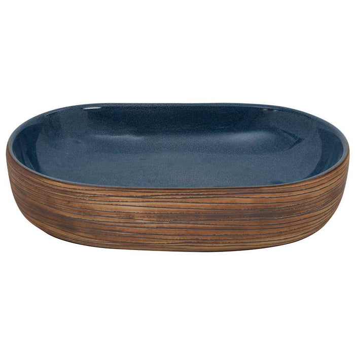 Lavoar de blat, maro și albastru, 59x40x14 cm, ceramică, oval - WALTI WALTI