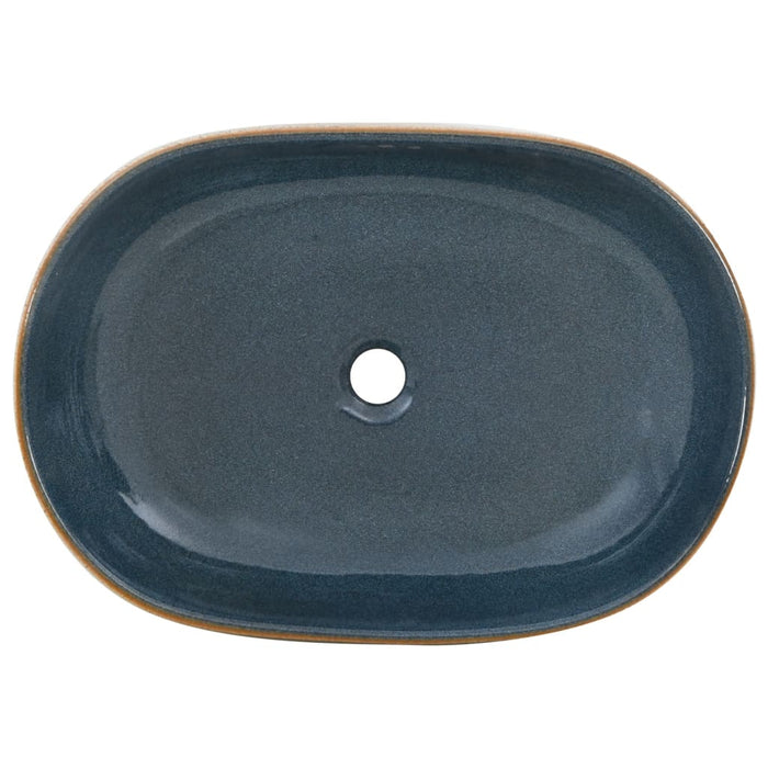 Lavoar de blat, nisipiu și albastru 59x40x14 cm, ceramică, oval - WALTI WALTI