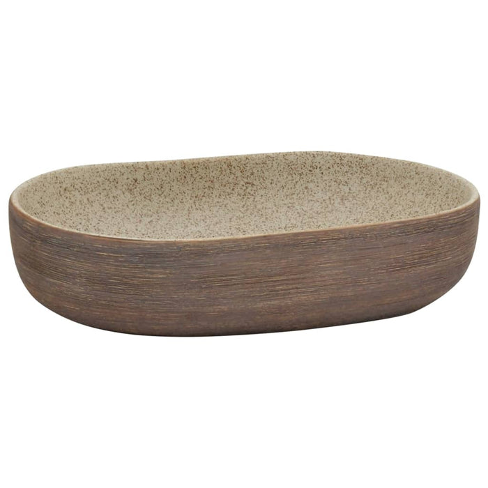 Lavoar de blat, nisipiu și maro 59x40x14 cm, ceramică, oval - WALTI WALTI