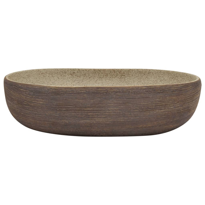 Lavoar de blat, nisipiu și maro 59x40x14 cm, ceramică, oval - WALTI WALTI