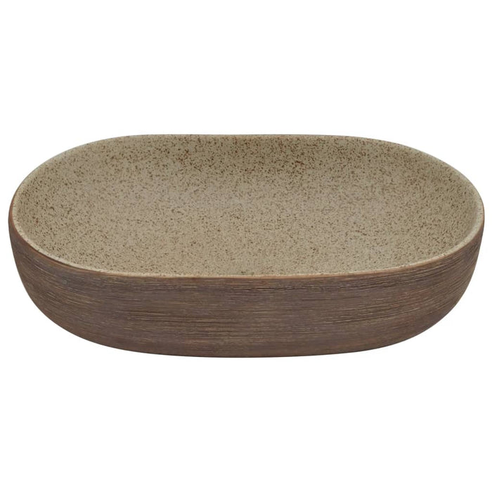 Lavoar de blat, nisipiu și maro 59x40x14 cm, ceramică, oval - WALTI WALTI
