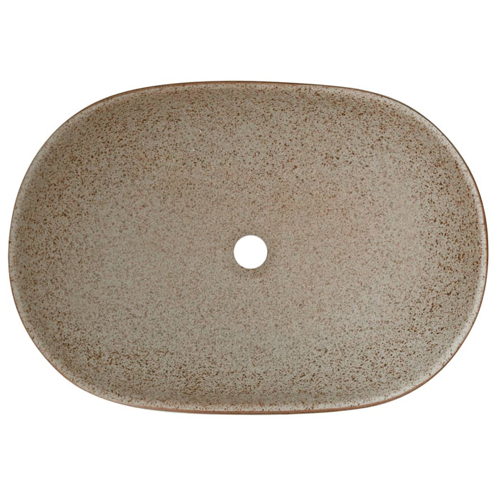 Lavoar de blat, nisipiu și maro 59x40x14 cm, ceramică, oval - WALTI WALTI